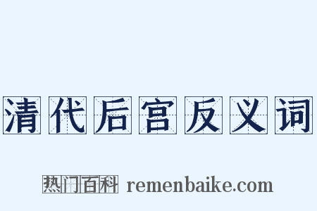 清代后宫反义词是什么意思的图片